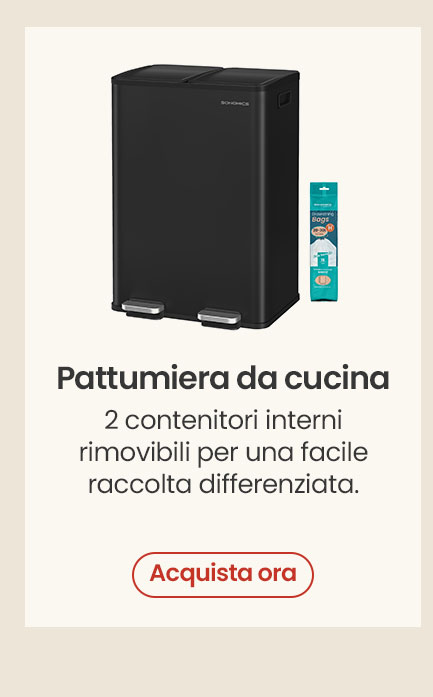 Pattumiera a pedale doppio scomparto chiusura morbida in acciaio