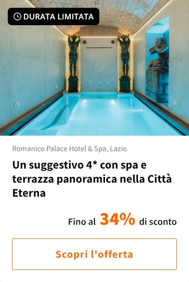 Un suggestivo 4* con spa e terrazza panoramica nella Città Eterna