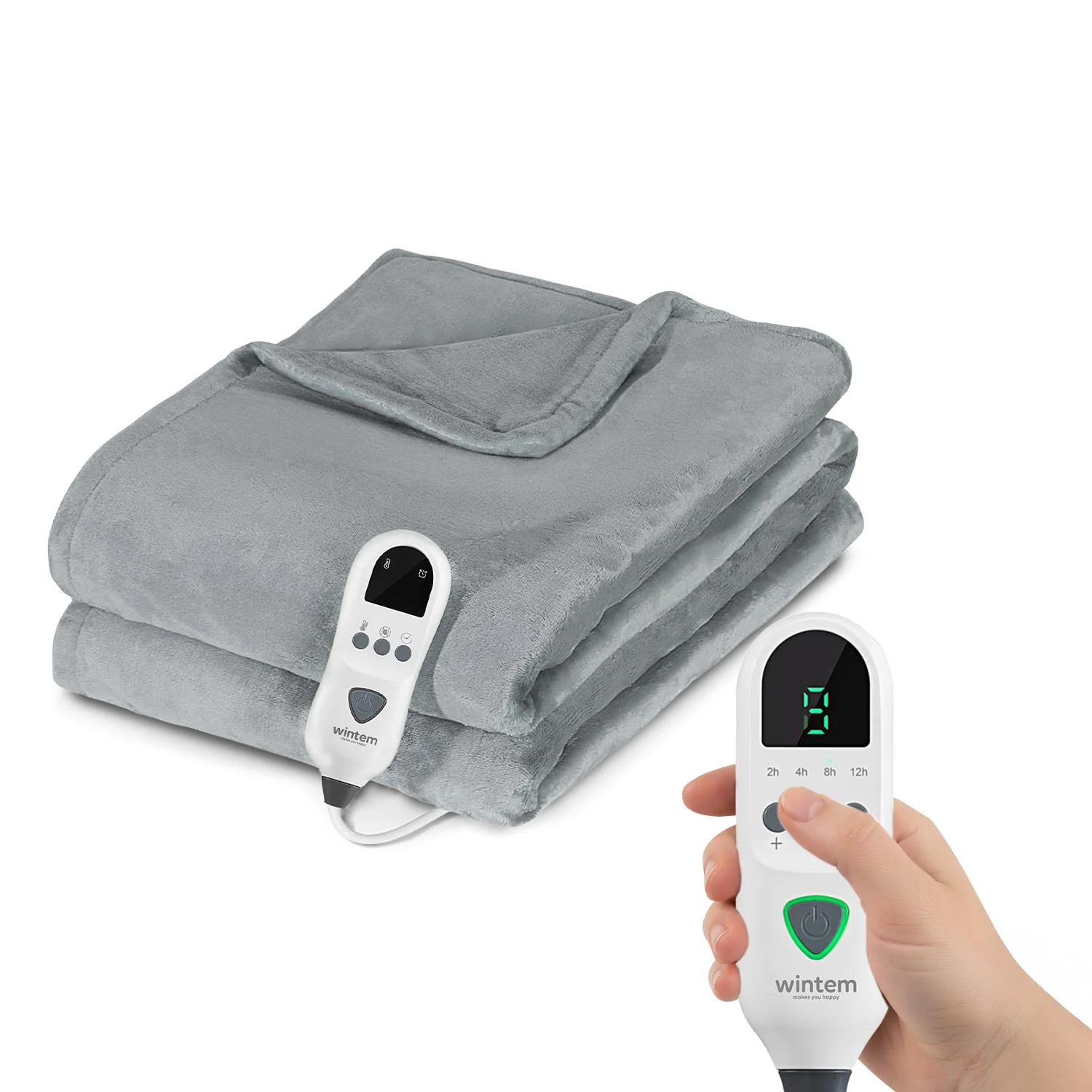 Image of Coperta Termica Matrimoniale Fluffy per Letto e Divano in Flanella con Timer 9H