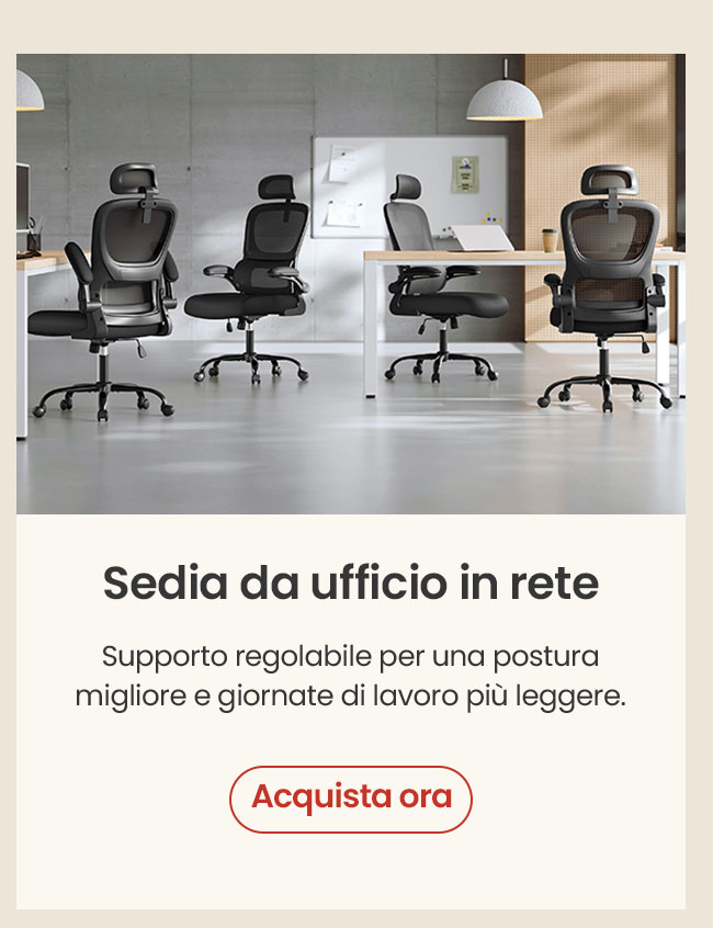 Sedia ergonomica da ufficio in rete con supporto regolabile