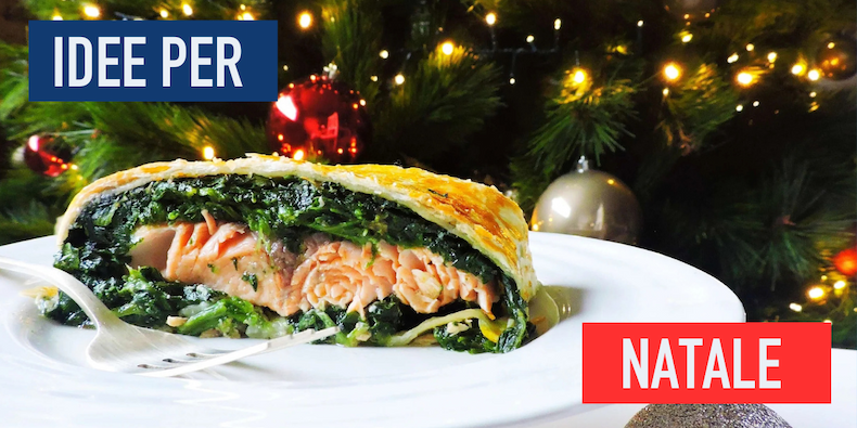 Trancio di salmone con spinaci