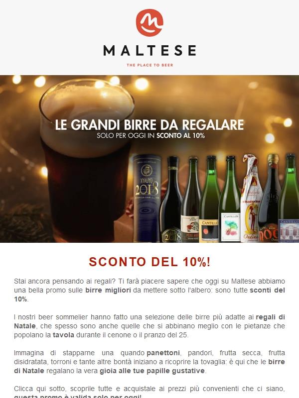 Sconto del 10% sulle grandi birre da regalare!