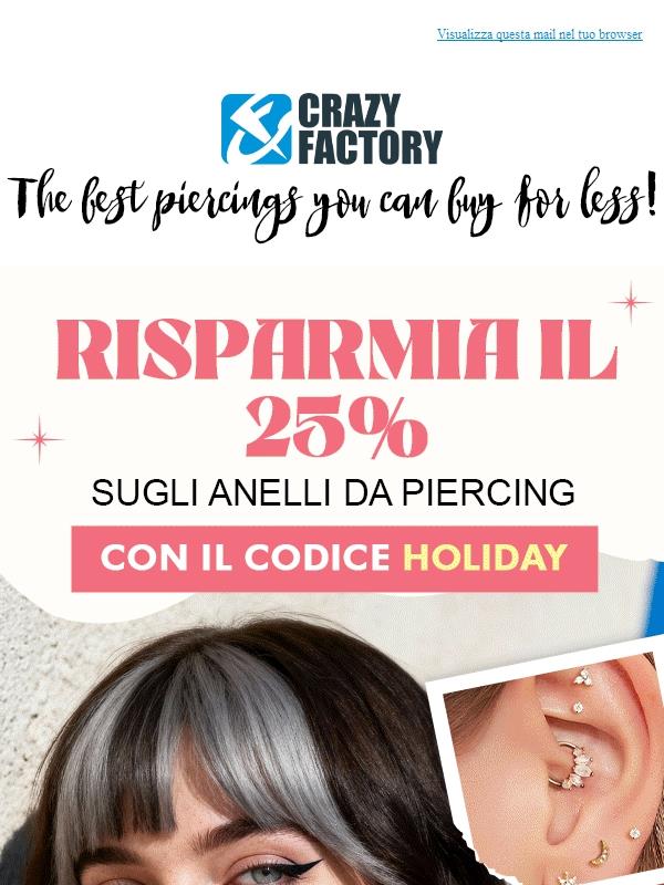 🎄🎁 Speciale Avvento: piercing ad anello ora in offerta del 25%,  (perché siamo semplicemente i migliori)