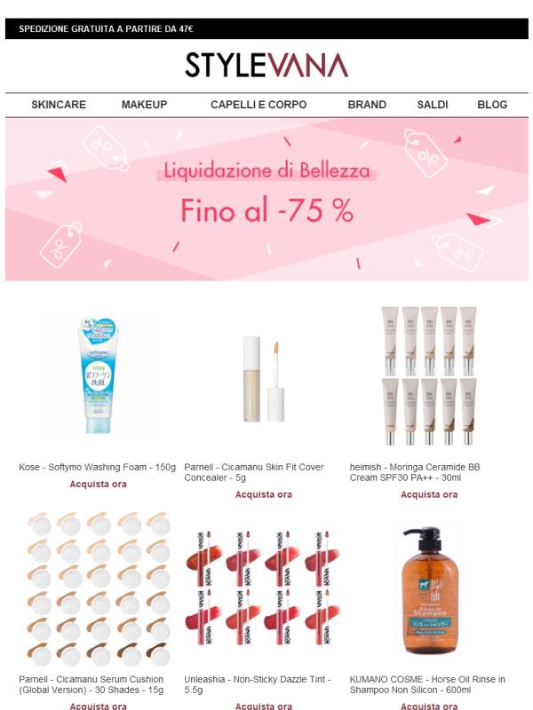 Tempo limitato: LIQUIDAZIONE di articoli con SCONTI fino al 75%