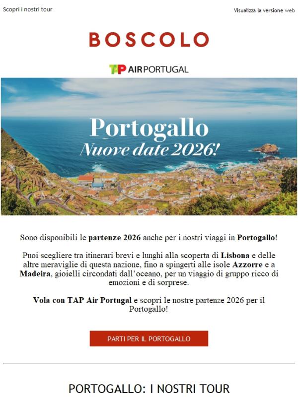 Portogallo: nuove date 2026