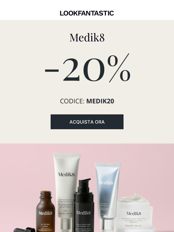 Medik8 | 20% di sconto solo via email