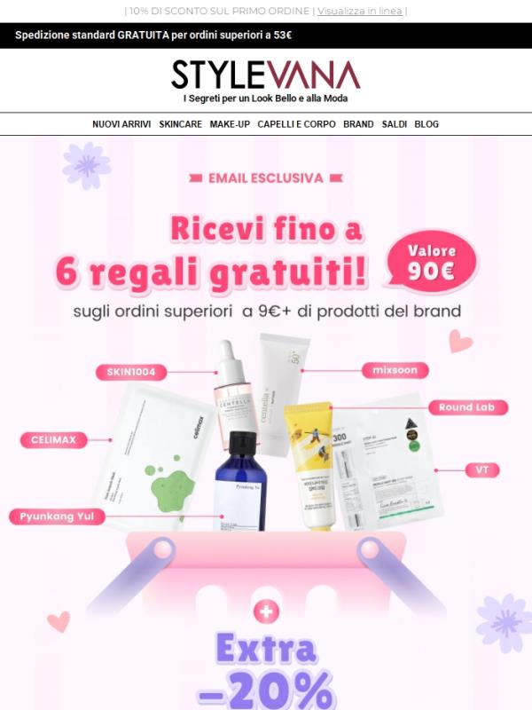 1 ordine, 6 regali gratuiti!🙀 Il tuo brand preferito ha un pensierino per te