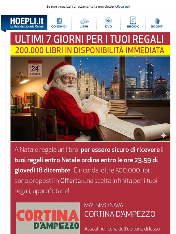 Ultimi 7 giorni per i tuoi regali di Natale: hai tempo fino al 18 dicembre!