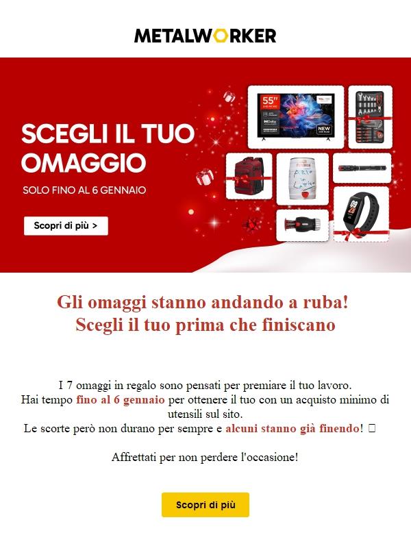 7 Omaggi per te: Set di utensili, Smart TV, fusto di birra, Smartwatch e molto altro  🎁