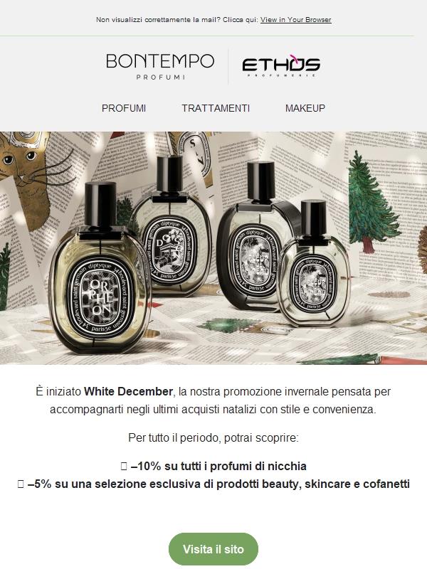 White December ❄️ – 10% nicchia, 5% su selezione + ultimi giorni per Natale