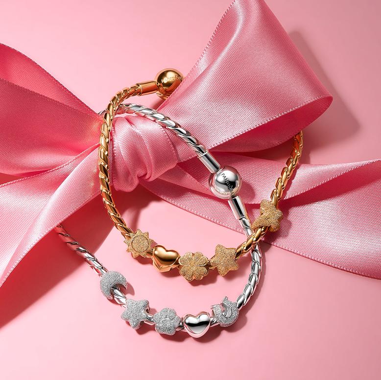 Pandora Moment mini charms on Pandora Moments bracelets