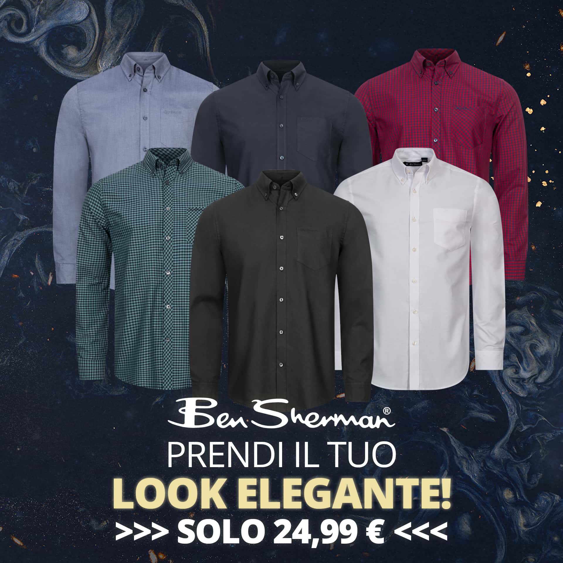 ben sherman oxford uomo camicia a maniche lunghe