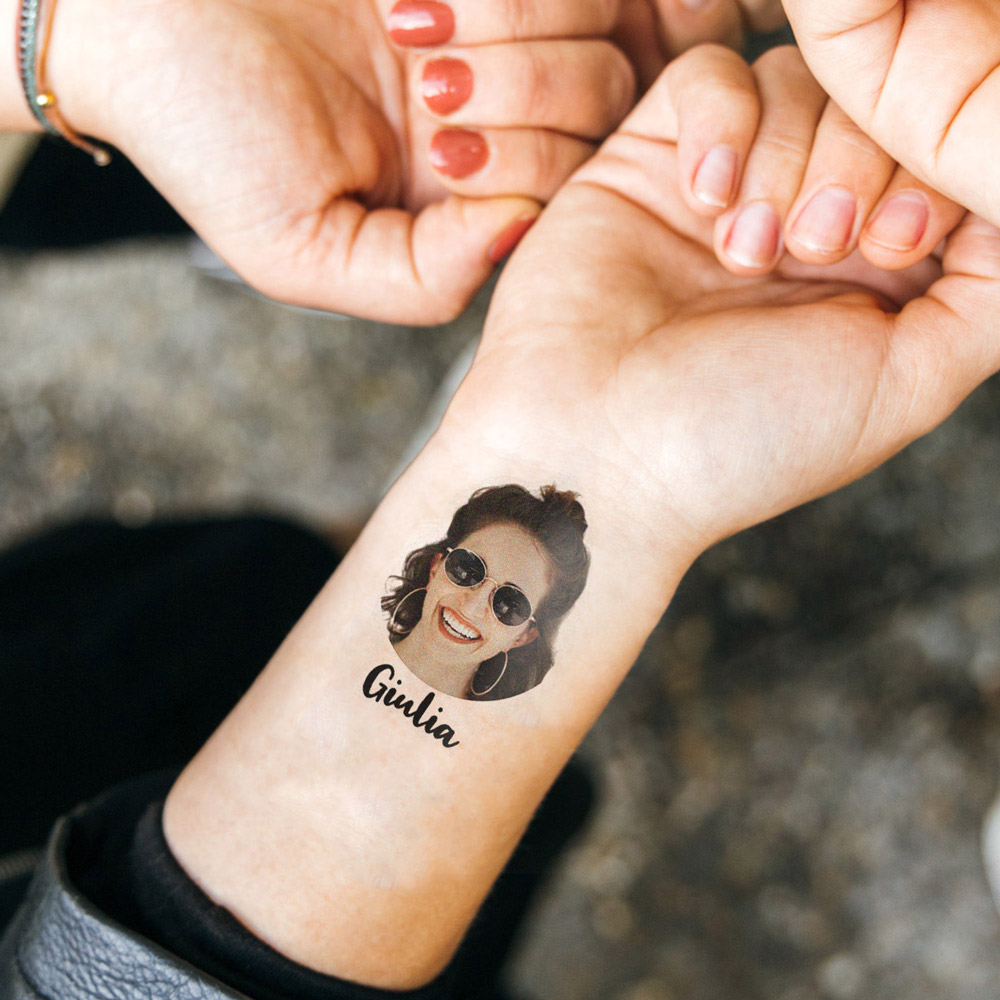 Image of Set di 6 Tatuaggi Personalizzati con Faccia e Testo