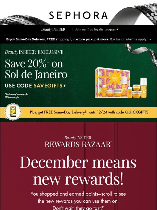 20% off your purchase and 30% off Sephora Collection ends soon ⏳