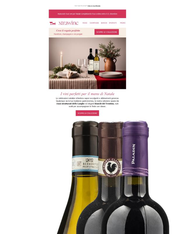 I vini giusti per i tuoi piatti natalizi in una selezione di gusto