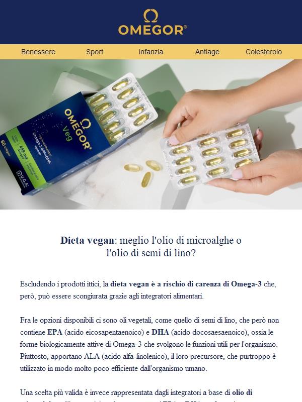 Dieta vegan: meglio olio di semi di lino o microalghe? 🌿
