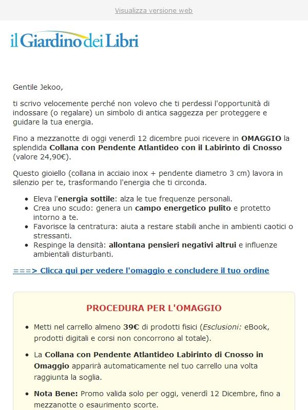 ⚡️ (Scade alle 24) OMAGGIO Collana Atlantidea Labirinto di Cnosso | Valore 24,90€