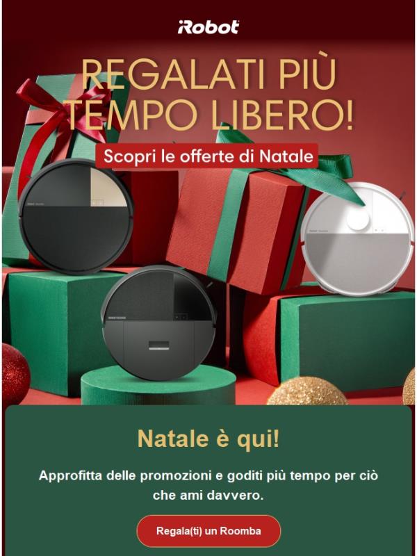 🎄 Offerte di Natale iRobot: Regala(TI) il tempo!
