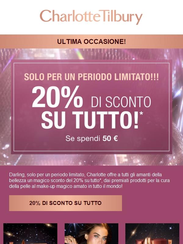 Termina alle 10:00! -20% su tutto! ⏳