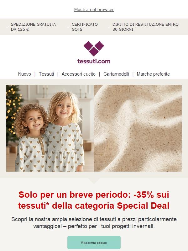 Ottieni ora il 35% di sconto su articoli selezionati