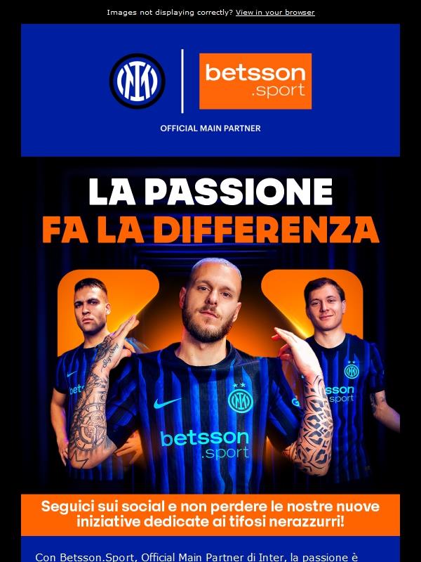 C’è un invito per te da Betsson.Sport ! 🖤💙