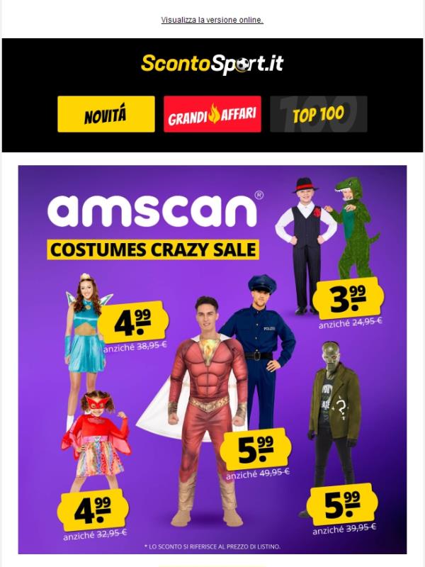 Sarà PAZZESCO! 😱 Saldi sui costumi amscan 😱