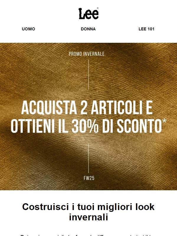 Offerte invernali: 30 % di sconto con 2 articoli