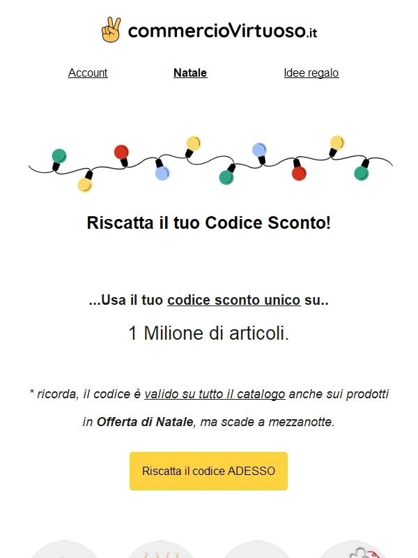 Complimenti! Codice sconto esclusivo per te 🎉