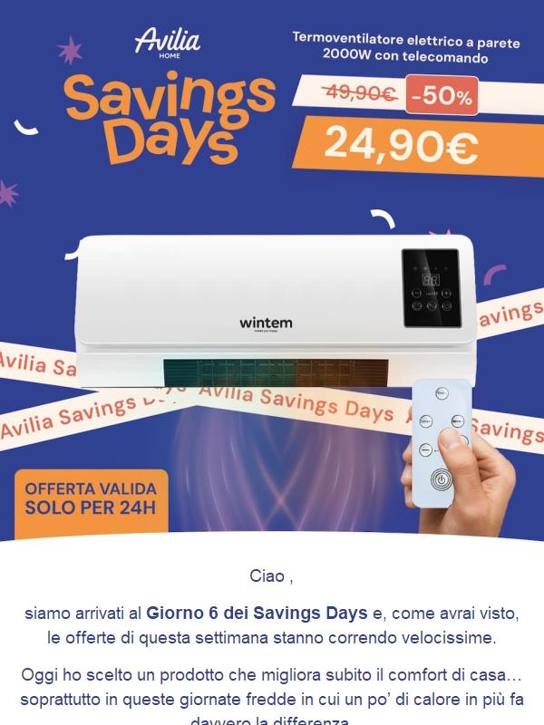 Ciao, Giorno 6 dei Savings Days: oggi scaldi casa in un attimo! ❄️🔥