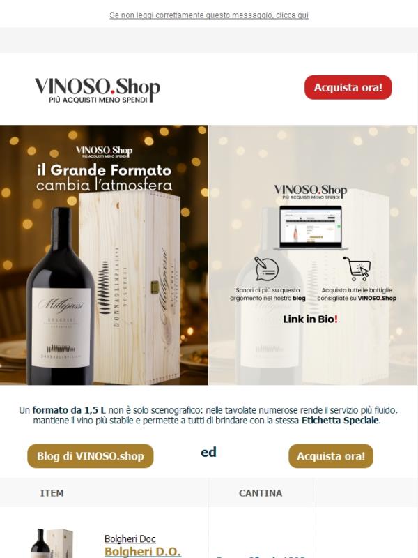 🎅 VINOSO | le Bottiglie Magnum: protagoniste assolute delle feste