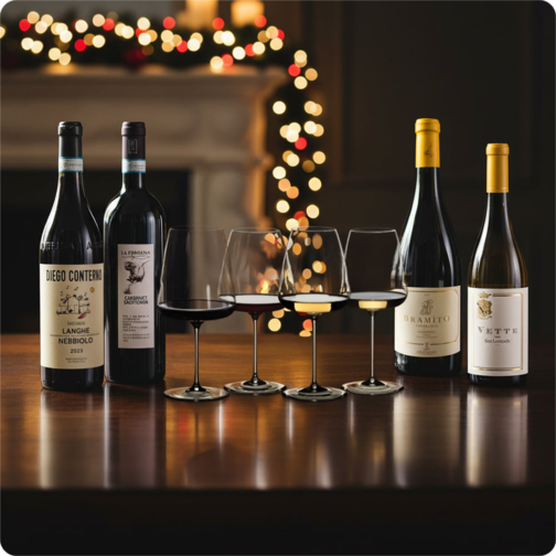 Riedel Winewings Tasting Set + Selection of 4 Italian Wines