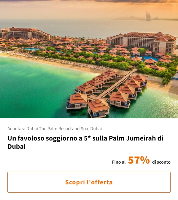 Un favoloso soggiorno a 5* sulla Palm Jumeirah di Dubai