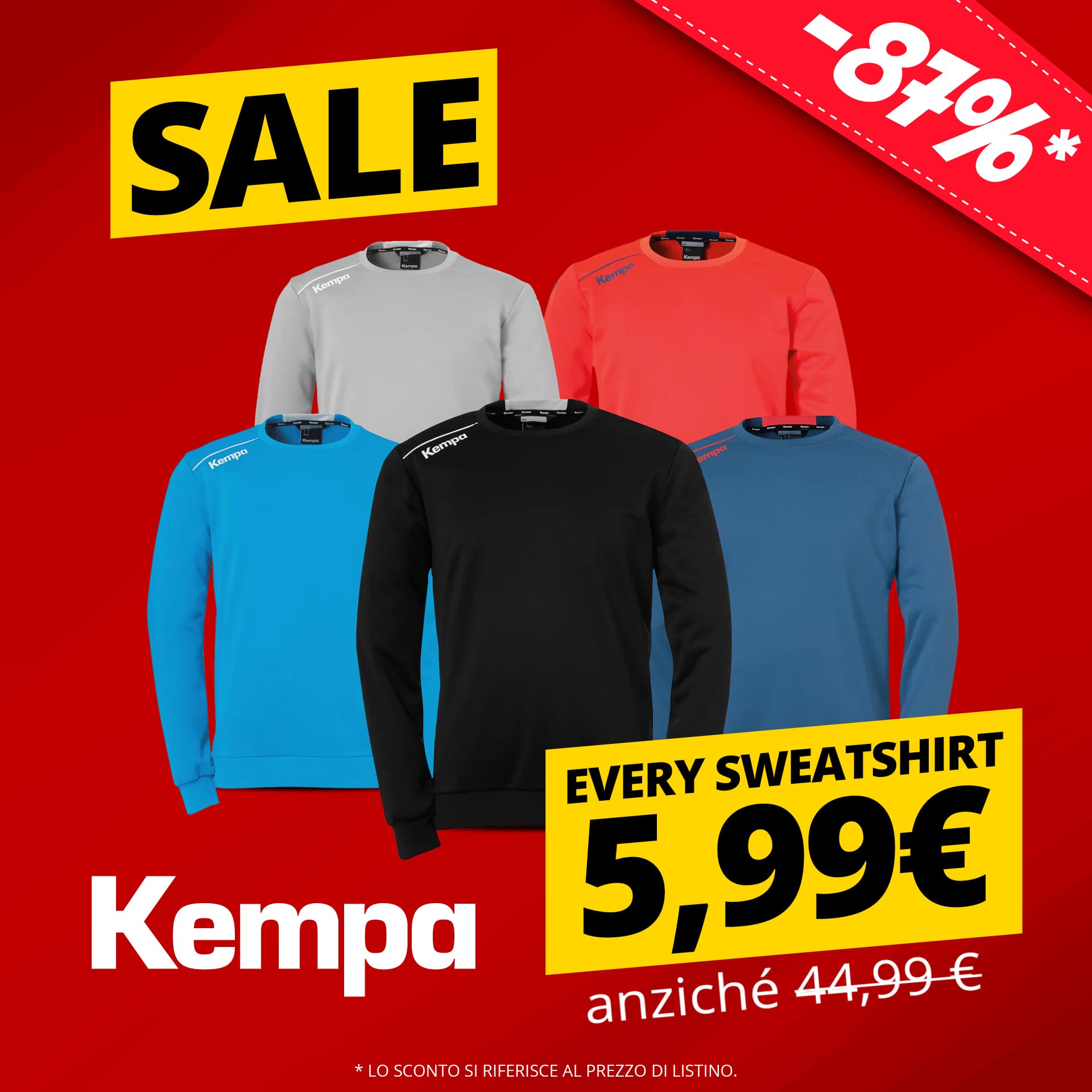 kempa player training top uomo felpa