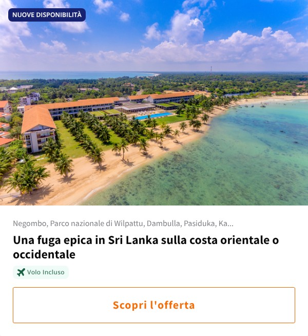 Una fuga epica in Sri Lanka sulla costa orientale o occidentale