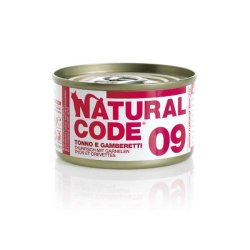 Image of Natural Code 09 Tonno & Gamberetti 85gr umido gatto