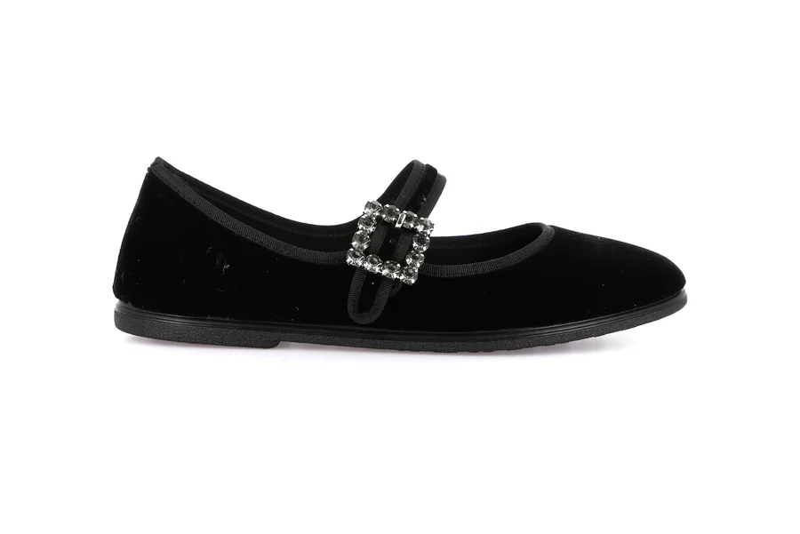 Pantofola in velluto con fibbia gioiello | TIKA