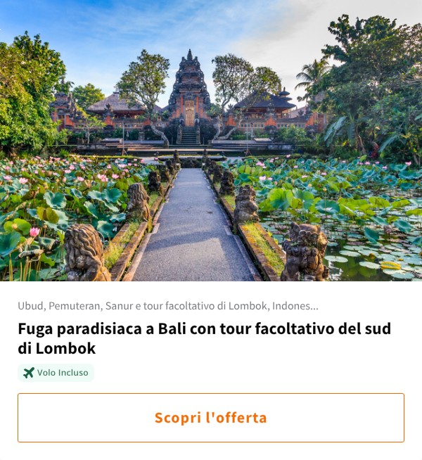 Fuga paradisiaca a Bali con tour facoltativo del sud di Lombok