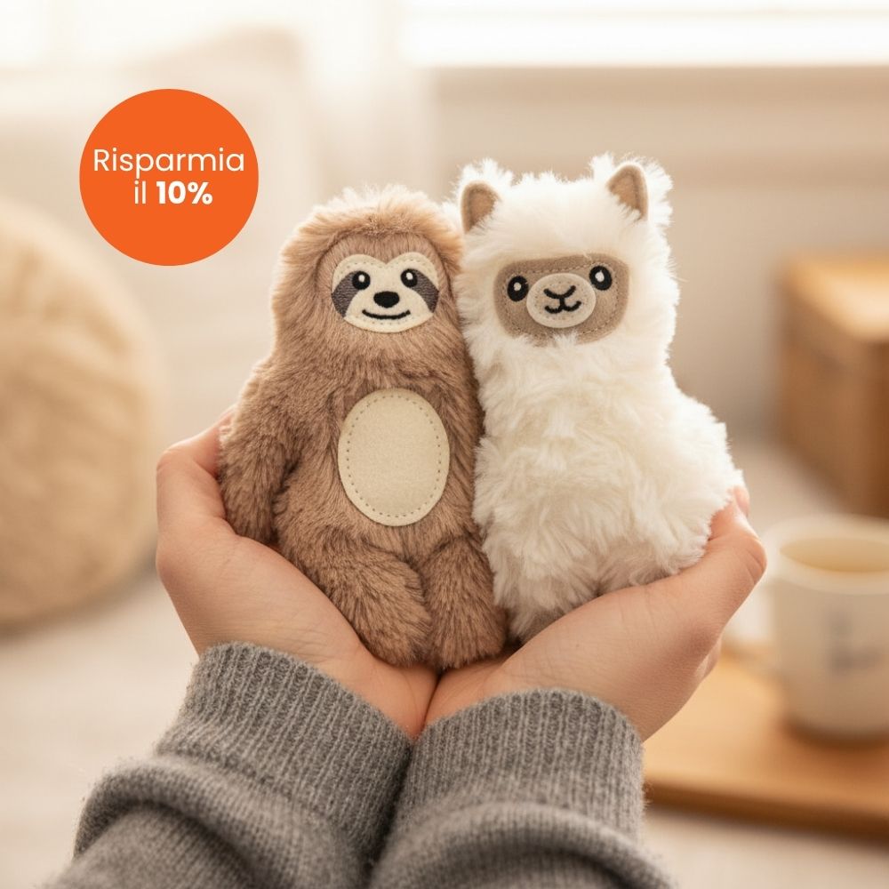 Image of Set regalo Mini Lama e Mini Bradipo riscaldabili