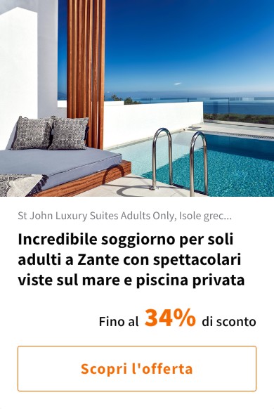 Incredibile soggiorno per soli adulti a Zante con spettacolari viste sul mare e piscina privata