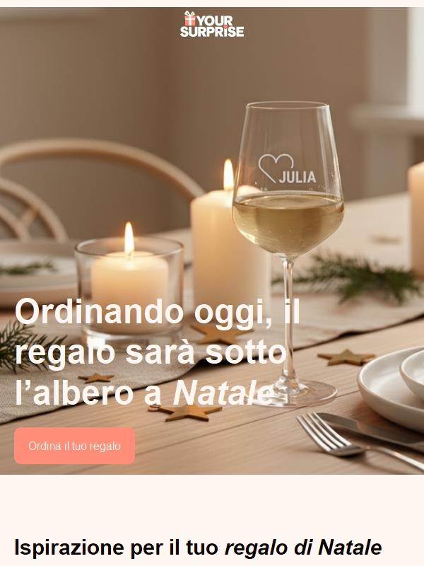 Ultima possibilità: ordina OGGI il tuo regalo di Natale unico 🎁