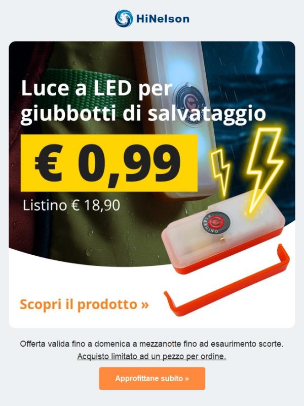 ⚡️ 0,99€ Offerta Lampo - Solo fino a domani