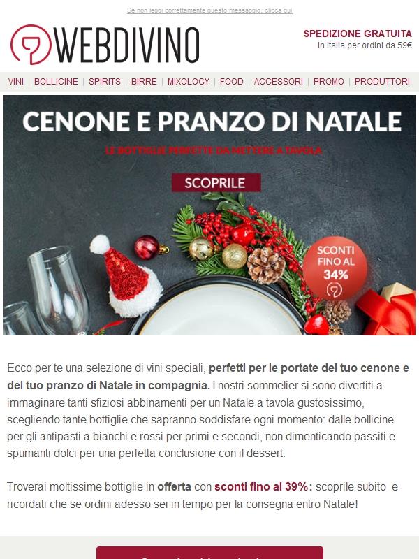 Cenone e Pranzo di Natale 🎅 Il vino lo serviamo noi