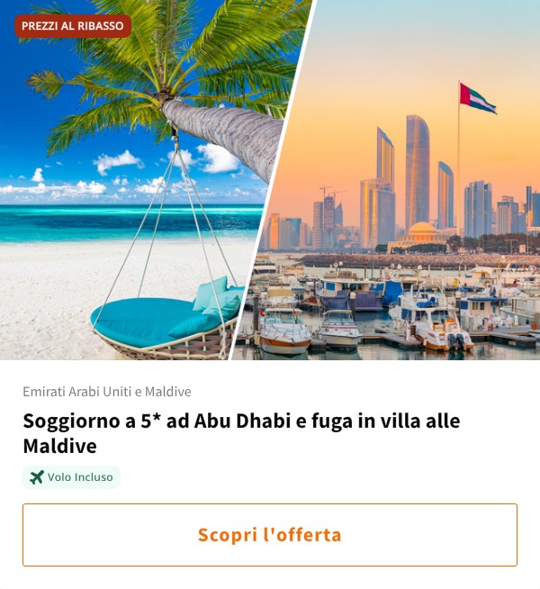 Soggiorno a 5* ad Abu Dhabi e fuga in villa alle Maldive