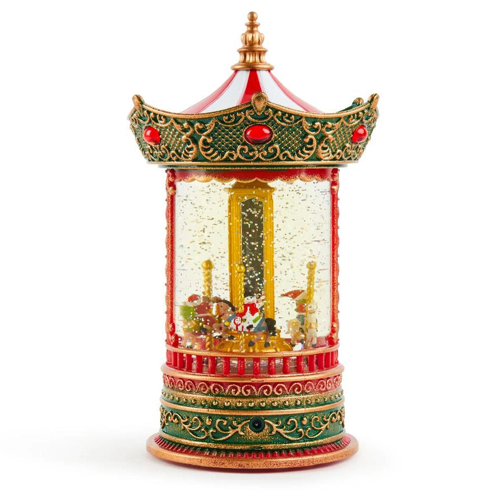 Carillon carosello con luce e movimento per decorazioni natalizie