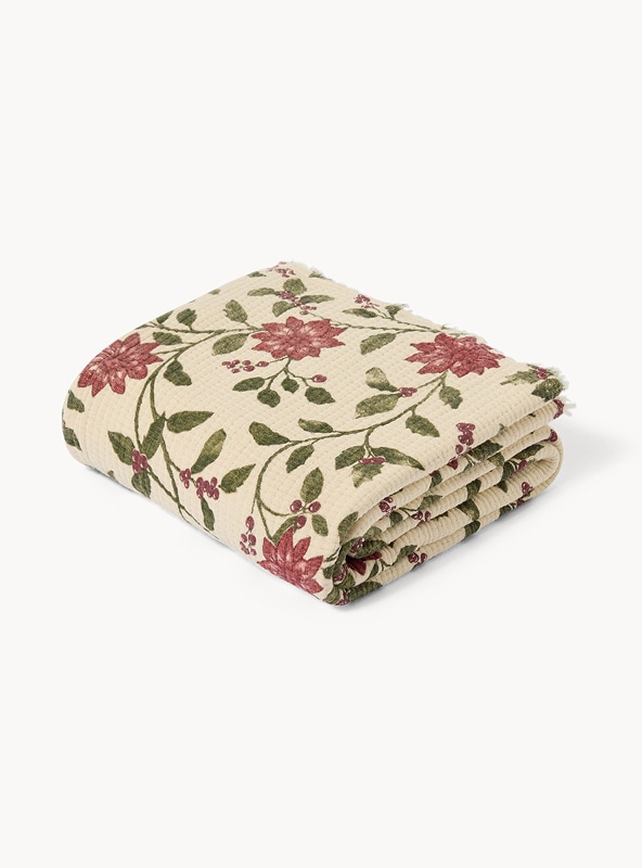 Plaid in garza di cotone stampa artigianale