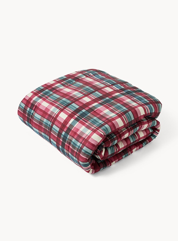 Trapunta in raso di cotone motivo check