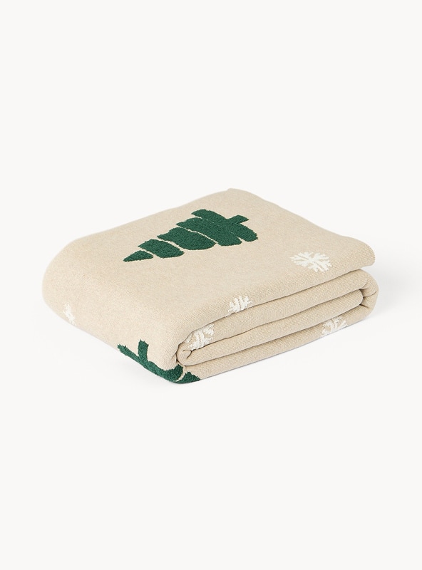 Plaid in cotone lavorato a maglia