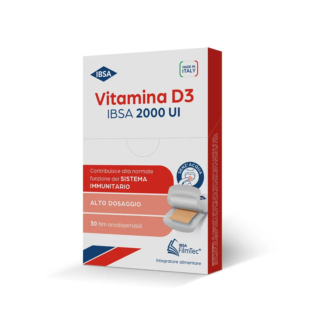 Ibsa Vitamina D3 2000 UI Integratore di Vitamina D3 30 Film Orodispersibili