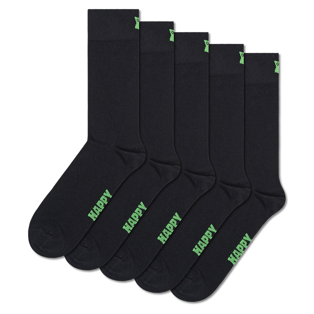 5-Pack Solid Socks