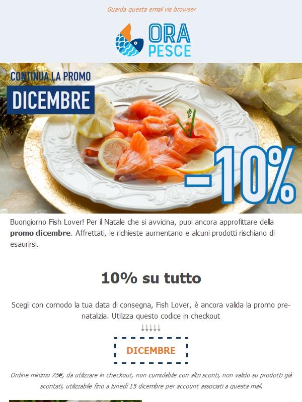 Buona domenica, Fish Lover. Si va verso il Natale 🎄 scopri tutti i vantaggi Orapesce.